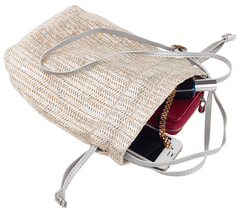 4U Cavaldi Majhna slamnata torbica z dolgim paščkom, popolna za poletje