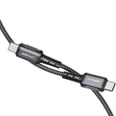 slomart acefast usb tipa c - kabel usb tipa c 1,2 m, 60 W (20 V/3a) siva (c1-03 deep space gray)