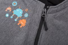 CuddleCo Comfi-Extreme, otroška flis jakna, 90x50cm, siva melanža / črna, roboti