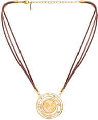Preciosa Usnjena ogrlica z zlato kristalno majico 7357Y50