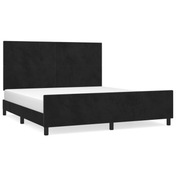 Vidaxl Posteljni okvir brez vzmetnice črn 160x200 cm žamet