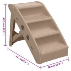 shumee Zložljive stopnice za pse rjave 62x40x49,5 cm