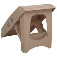 Vidaxl Zložljive stopnice za pse rjave 62x40x49,5 cm