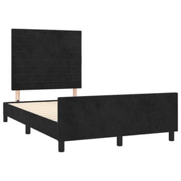 Vidaxl Posteljni okvir brez vzmetnico črn 120x190 cm žamet