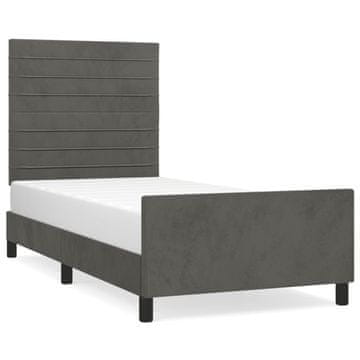 Vidaxl Posteljni okvir brez vzmetnice temno siv 80x200 cm žamet