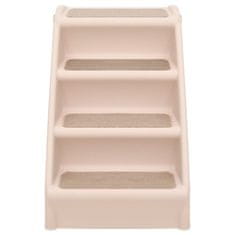 Vidaxl Zložljive stopnice za pse krem 62x40x49,5 cm