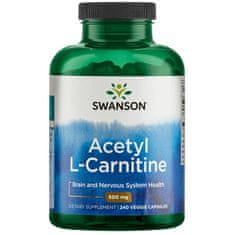 Swanson Acetil-L-karnitin 500 mg, 240 rastlinskih kapsul
