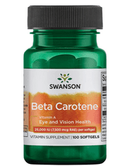 Swanson Beta-karoten (vitamin A), 25.000 ie, 100 mehkih kapsul