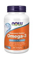 NOW Foods Omega-3, molekularno destilirana, 100 mehkih kapsul
