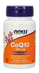 NOW Foods CoQ10 (koencim Q10) + glog, 100 mg, 30 zeliščnih kapsul