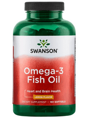 Swanson Omega 3 (ribje olje), limona, 150 mehkih kapsul