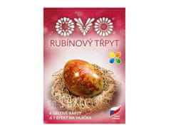 OVO RUBY barva za jajca 4 gel barve + bleščice + rokavice
