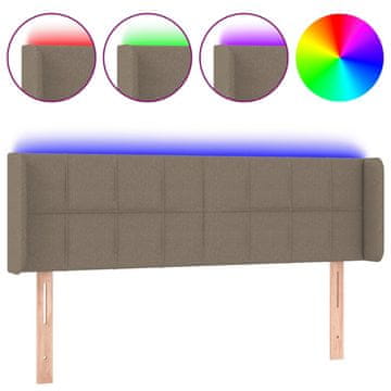 Vidaxl LED posteljno vzglavje taupe 147x16x78/88 cm blago