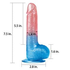 Lovetoy Dildo "Dazle Studs Pink & Blue" - 19 cm (R900234)