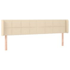 Vidaxl LED posteljno vzglavje krem 203x16x78/88 cm blago