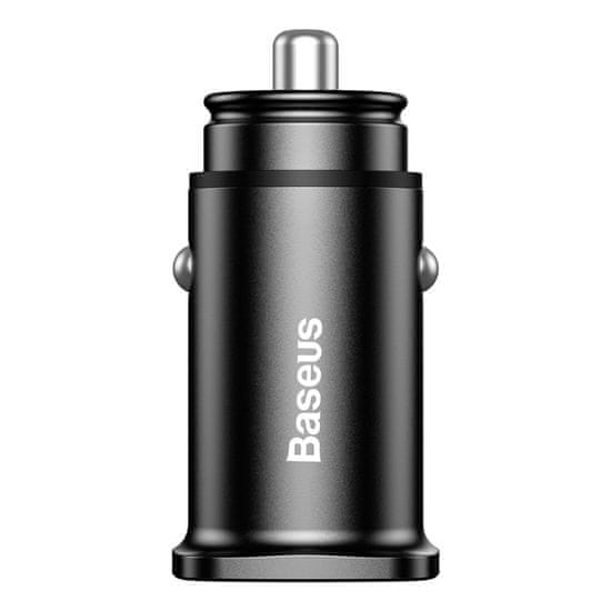 BASEUS Square 2x USB QC3.0 Quick Charge 3.0 SCP AFC 30W pametni avtomobilski polnilec črne barve