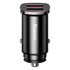 BASEUS Square 2x USB QC3.0 Quick Charge 3.0 SCP AFC 30W pametni avtomobilski polnilec črne barve