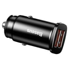 BASEUS Inteligentni avtomobilski polnilnik Square 2x USB QC3.0 Quick Charge 3.0 SCP AFC 30W črn