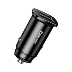 BASEUS Square 2x USB QC3.0 Quick Charge 3.0 SCP AFC 30W pametni avtomobilski polnilec črne barve