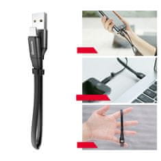 BASEUS Ploščat kabel USB Iphone Lightning z držalom 2A 23CM črn