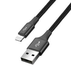 BASEUS Kabel USB 4v1 2 x iPhone Lightning USB-C microUSB v najlonovi ovojnici 3,5 A 1,2 m črn