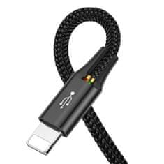 BASEUS Kabel USB 4v1 2 x iPhone Lightning USB-C microUSB v najlonovi ovojnici 3,5 A 1,2 m črn