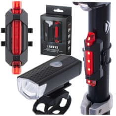 Ikonka Komplet LED luči za kolesa spredaj-zadaj USB