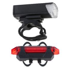 Ikonka Komplet LED luči za kolesa spredaj-zadaj USB