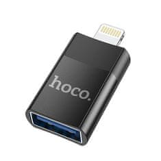 Hoco OTG USB A na Lightning adapter Hoco UA17 črn