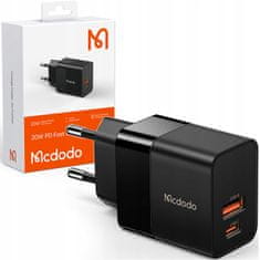 Mcdodo Polnilec za telefon, hitri, USB, USB-C, 20 W, za Iphone, univerzalni, črn Mcdodo CH-1951