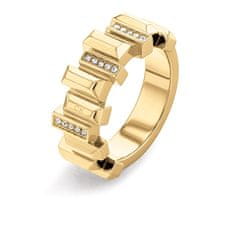Calvin Klein Eleganten pozlačen prstan s kristali Luster 35000333 (Obseg 52 mm)