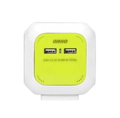 Orno Namizni podaljšek/razdelilec OR 4g - 1,4 m/4 vtičnici + 2xUSB - schuko