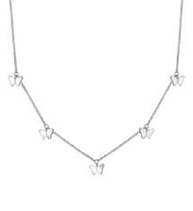 Hot Diamonds Očarljiva srebrna ogrlica z metulji Flutter DN168/9 (Dimenzije 32 - 39 cm)