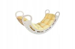 Olakids Montessori gugalnica z blazino (rumena) in toboganom, naravna, 85 cm, 5 v 1, 7 v 1
