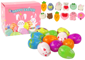 slomart LEAN TOYS velikonočni set squishy igračk (pisanke, zajček) - 12 kosov
