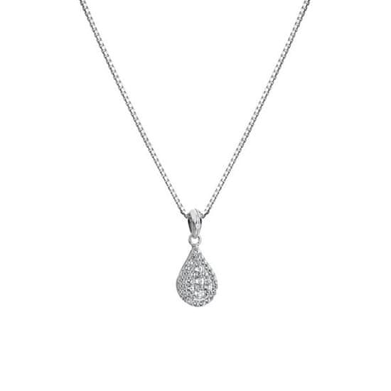 Hot Diamonds Elegantna srebrna ogrlica z bleščečim topazom in diamantom DP913 (verižica, obesek)