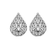 Hot Diamonds Elegantni srebrni uhani z diamanti in topazom Glimmer DE736