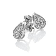 Hot Diamonds Elegantni srebrni uhani z diamanti in topazom Glimmer DE736