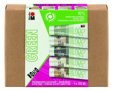 Marabu Set alkidnih barv Green Boho 5x 100 ml