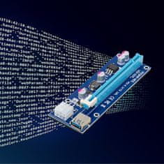 Qoltec Riser PCI-E 1x - 16x | USB 3.0 | različica 007C | SATA / PCI-E 6-pinski