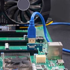 Qoltec Riser PCI-E 1x - 16x | USB 3.0 | različica 007C | SATA / PCI-E 6-pinski