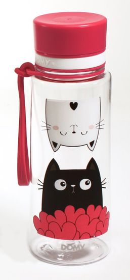 Domy Steklenička, BPA free, 0,6l, Cats in love
