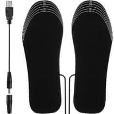 Trizand Električno ogrevani vložki za čevlje USB, velikost. 35-40 črna Trizand 19702
