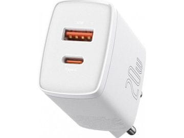 BASEUS CCXJ-B02 polnilec, USB-C, USB-A, 20 W, bel