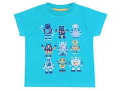 PRIMARK Fantovska pižama z motivom robotov, mornarsko modra in siva, kratek rokav - 2 kompleta 18-24 m 92 cm
