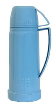 Domy Termovka, plastična, steklen vložek, 1L, modra
