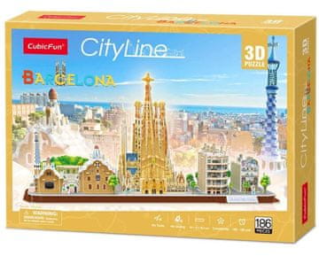 CubicFun Prostorska sestavljanka Cubic FUN 3D City Line Barcelona MC256H 186 kosov
