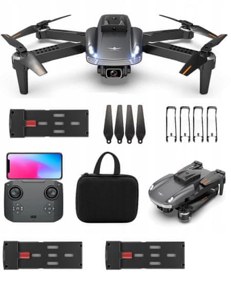 KJB Dron s kamero 4K + 2 dodatni bateriji, torbica - Na telefonu se lahko gleda kam dron leti - kamera predstavlja vaše oči na dronu!