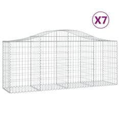 Vidaxl Obokane gabion košare 7 kosov 200x50x80/100 cm cinkano železo