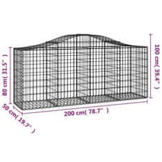 Vidaxl Obokane gabion košare 7 kosov 200x50x80/100 cm cinkano železo